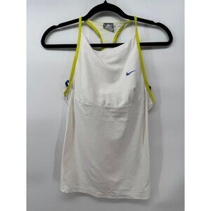 Nike Fit Dry Women’s Athletic Tank Top M White Built-In Bra Medium